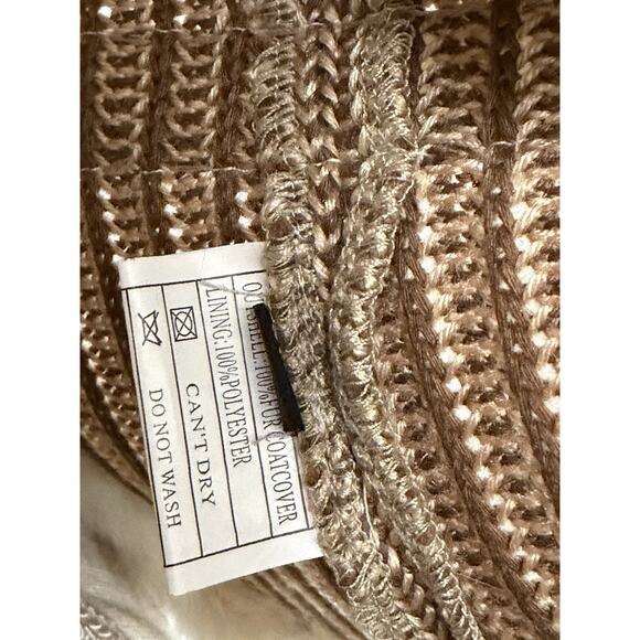 NICOLA BERTI Embellished Art Tan Cotton FUR Vest Size M Medium - Picture 4 of 4